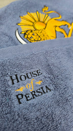 Persian Lion & Sun Embroidered Cotton Hand Towel