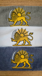 Persian Lion & Sun Embroidered Cotton Hand Towel
