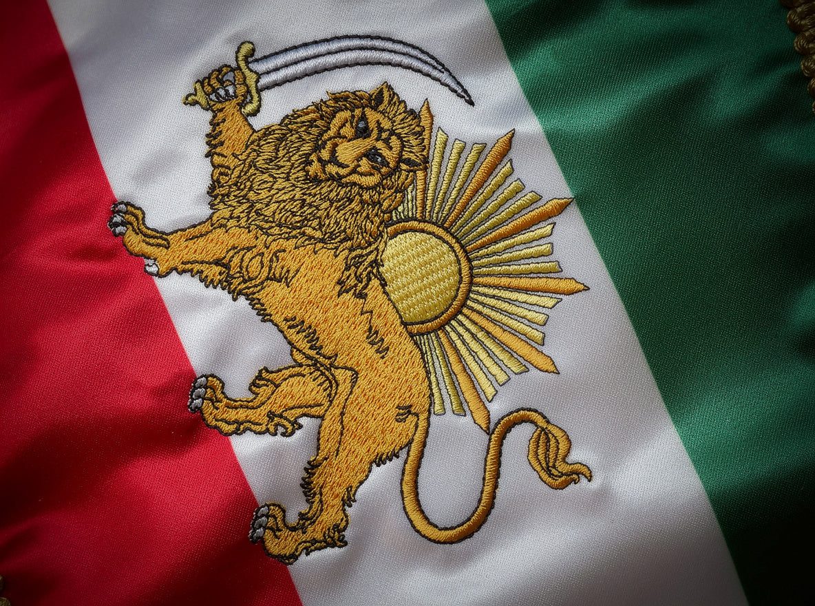 Heritage Desk Collection - Lion and Sun & Farvahar Tabletop Flag Set