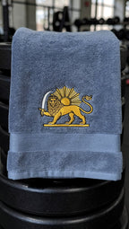 Persian Lion & Sun Embroidered Cotton Hand Towel