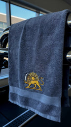 Persian Lion & Sun Embroidered Cotton Hand Towel