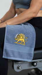 Persian Lion & Sun Embroidered Cotton Hand Towel