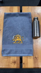 Persian Lion & Sun Embroidered Cotton Hand Towel
