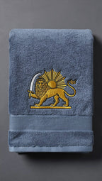 Persian Lion & Sun Embroidered Cotton Hand Towel